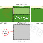 potisk čelní strany (volán + pult) 2x2