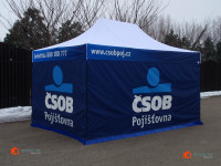 reklamní stan 3x4,5 standart + polobok,opláštění 300g/m2