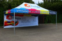 reklamní stan 3x6 standart + polobok,opláštění 300g/m2