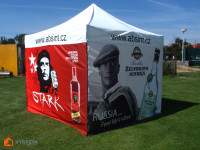 reklamní stan 3x6 standart + polobok,opláštění 300g/m2