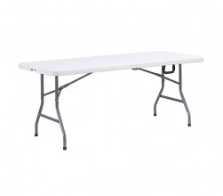Skládací stůl 180x76cm bílý půlený