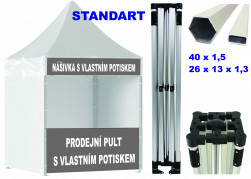 STAN 2X2 STANDART PLUS + potisk nášivky a pultu