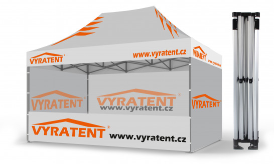reklamní stan 3x4,5 standart + polobok