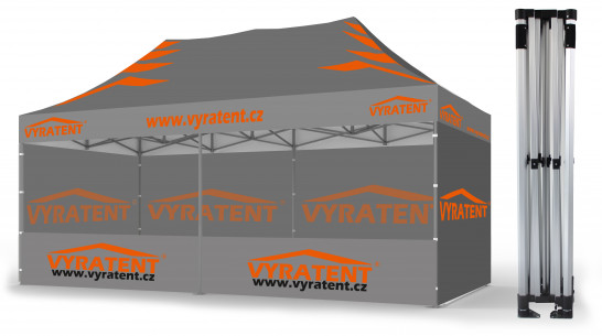 reklamní stan 3x6 standart + 2x polobok