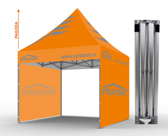 reklamní stan 3x3 prémium extreme pagoda + 2x bok