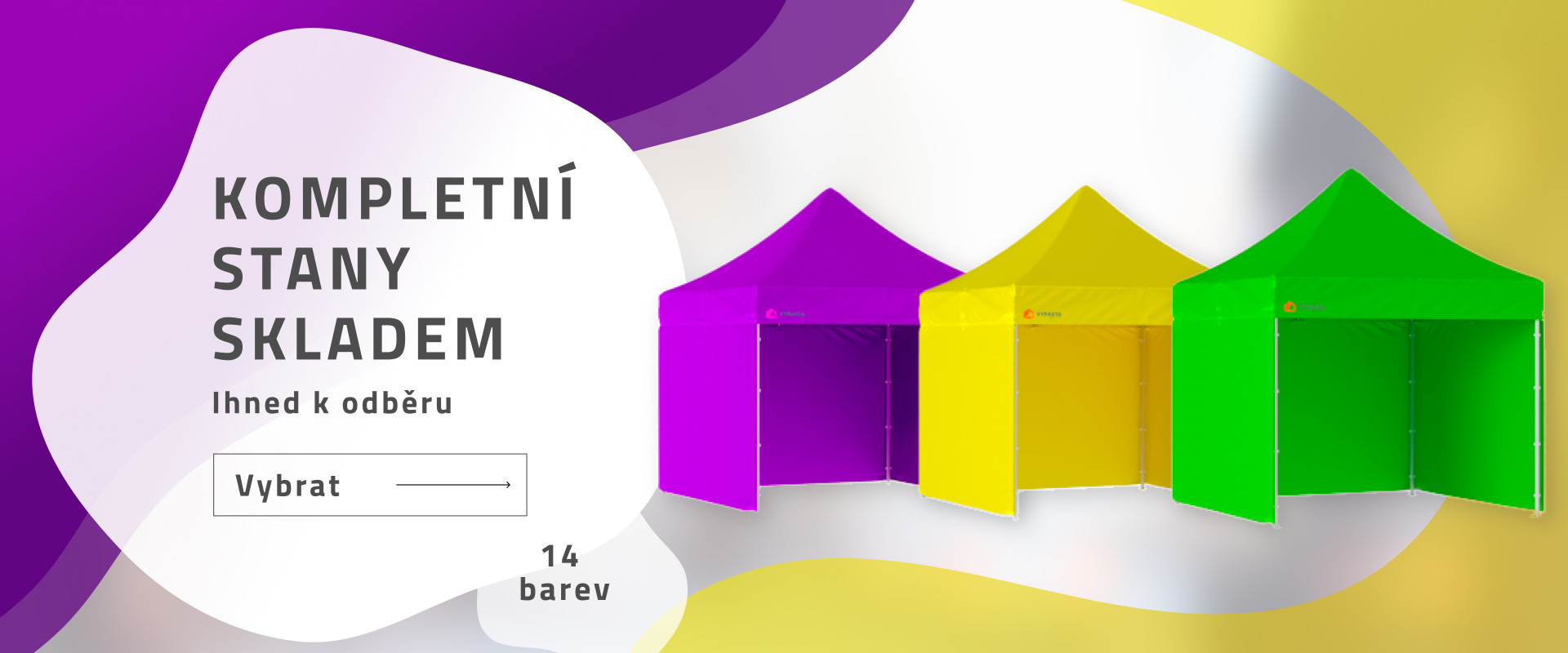 Kompletní stany skladem - 14 barev